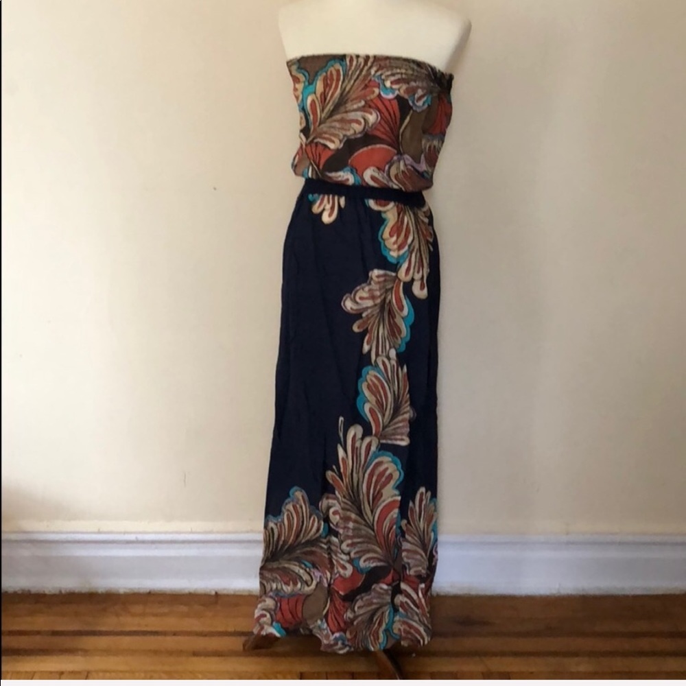 Pookie & Sebastian Strapless Maxi Dress